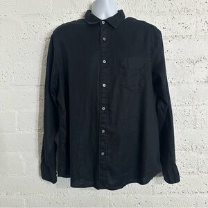 UNTUCKit Mens Casual Button Down Shirt XL Black Wrinkle Resistant Linen O12